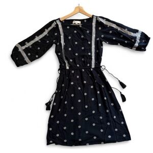 3/$17! LOFT Black Dress with White Floral Print extra small